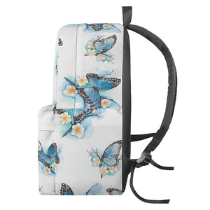 Blossom Blue Butterfly Pattern Print Backpack