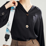 Blossom Blue Butterfly Pattern Print Bag Strap