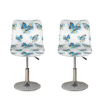 Blossom Blue Butterfly Pattern Print Bar Stool Covers