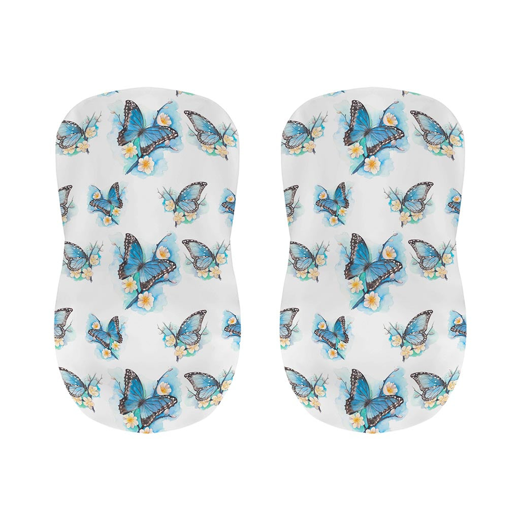 Blossom Blue Butterfly Pattern Print Bar Stool Covers