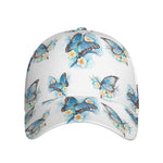 Blossom Blue Butterfly Pattern Print Baseball Cap