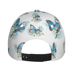 Blossom Blue Butterfly Pattern Print Baseball Cap