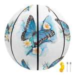 Blossom Blue Butterfly Pattern Print Basketball