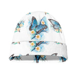 Blossom Blue Butterfly Pattern Print Beanie