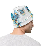 Blossom Blue Butterfly Pattern Print Beanie