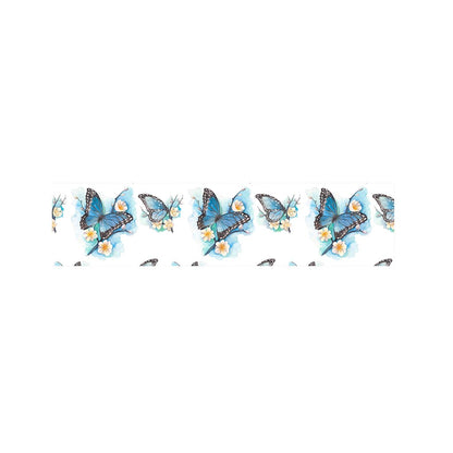 Blossom Blue Butterfly Pattern Print Bed Runner