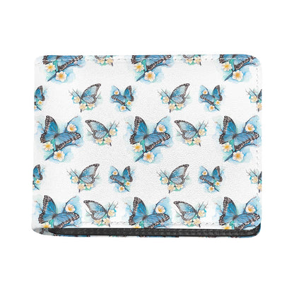 Blossom Blue Butterfly Pattern Print Bifold Wallet