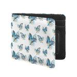 Blossom Blue Butterfly Pattern Print Bifold Wallet