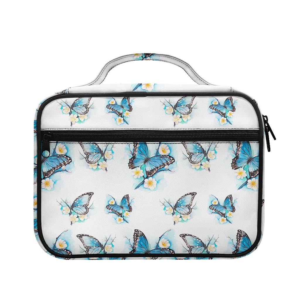 Blossom Blue Butterfly Pattern Print Briefcase Bible Bag