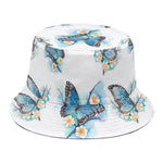 Blossom Blue Butterfly Pattern Print Bucket Hat