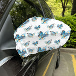 Blossom Blue Butterfly Pattern Print Car Side Mirror Covers