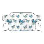 Blossom Blue Butterfly Pattern Print Car Windshield Snow Cover
