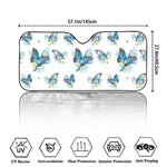 Blossom Blue Butterfly Pattern Print Car Windshield Sun Shade