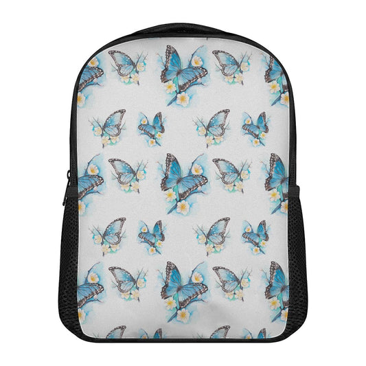 Blossom Blue Butterfly Pattern Print Casual Backpack