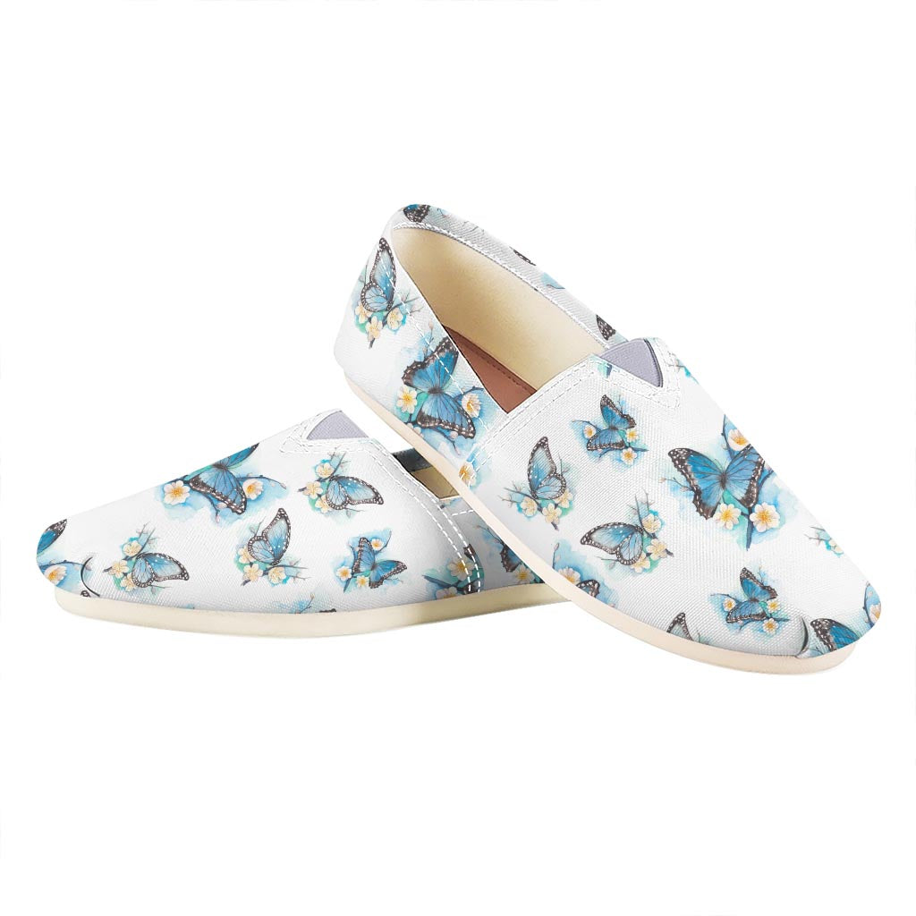 Blossom Blue Butterfly Pattern Print Casual Shoes