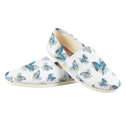 Blossom Blue Butterfly Pattern Print Casual Shoes