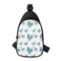 Blossom Blue Butterfly Pattern Print Sling Bag