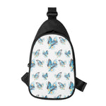Blossom Blue Butterfly Pattern Print Chest Bag