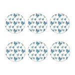 Blossom Blue Butterfly Pattern Print Coaster Set
