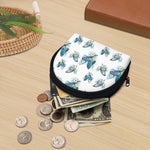 Blossom Blue Butterfly Pattern Print Coin Purse
