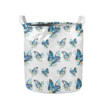Blossom Blue Butterfly Pattern Print Collapsible Laundry Basket