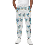 Blossom Blue Butterfly Pattern Print Cotton Pants