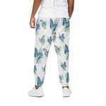 Blossom Blue Butterfly Pattern Print Cotton Pants