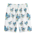 Blossom Blue Butterfly Pattern Print Cotton Shorts