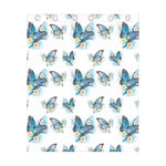 Blossom Blue Butterfly Pattern Print Curtain