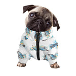 Blossom Blue Butterfly Pattern Print Dog Zip Up Jacket