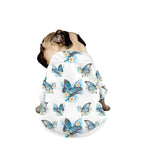 Blossom Blue Butterfly Pattern Print Dog Zip Up Jacket