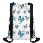 Blossom Blue Butterfly Pattern Print Drawstring Backpack