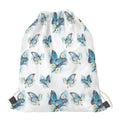Blossom Blue Butterfly Pattern Print Drawstring Bag