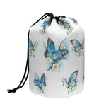 Blossom Blue Butterfly Pattern Print Drawstring Makeup Bag