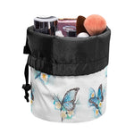 Blossom Blue Butterfly Pattern Print Drawstring Makeup Bag