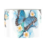 Blossom Blue Butterfly Pattern Print Drum Lamp Shade
