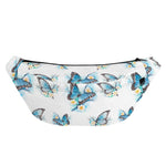 Blossom Blue Butterfly Pattern Print Fanny Pack