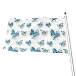 Blossom Blue Butterfly Pattern Print Flag