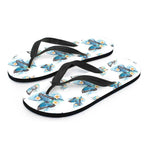 Blossom Blue Butterfly Pattern Print Flip Flops