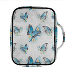 Blossom Blue Butterfly Pattern Print Front Pocket Bible Bag