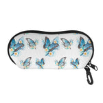 Blossom Blue Butterfly Pattern Print Glasses Case