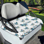 Blossom Blue Butterfly Pattern Print Golf Cart Seat Cover