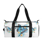 Blossom Blue Butterfly Pattern Print Gym Bag