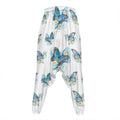 Blossom Blue Butterfly Pattern Print Hammer Pants