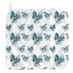Blossom Blue Butterfly Pattern Print Hand Towel