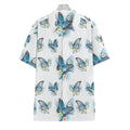 Blossom Blue Butterfly Pattern Print Hawaiian Shirt