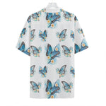 Blossom Blue Butterfly Pattern Print Hawaiian Shirt