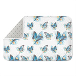 Blossom Blue Butterfly Pattern Print Indoor Door Mat