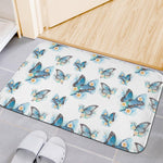 Blossom Blue Butterfly Pattern Print Indoor Door Mat
