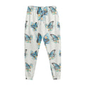 Blossom Blue Butterfly Pattern Print Jogger Pants